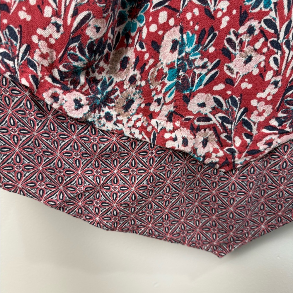 Sahalie Floral Dress Large Red Boho Sleeveless Pocket Lightweight Viscose Travel - Picture 5 of 9